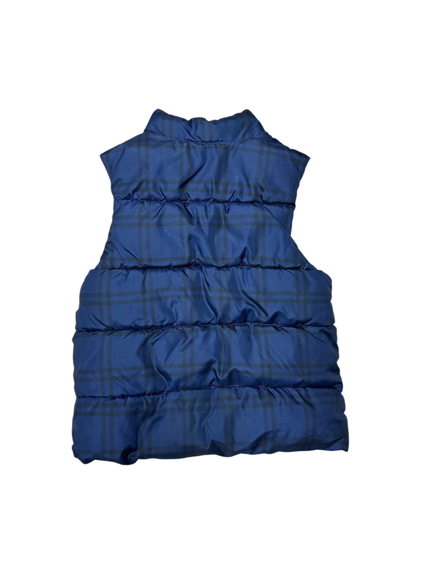 Blue Plaid Puffer Vest (5T)