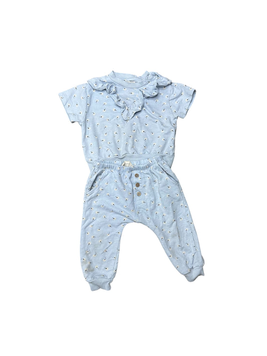 Baby Blue Flower 2pc set (18m)