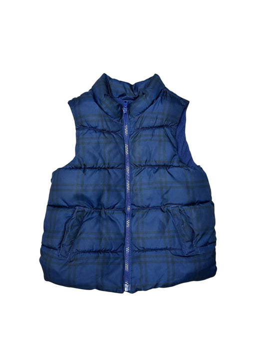 Blue Plaid Puffer Vest (5T)