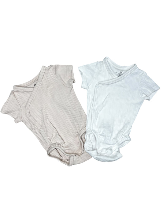 H&M Organic Corron Ribbed Onsie Set (3m)