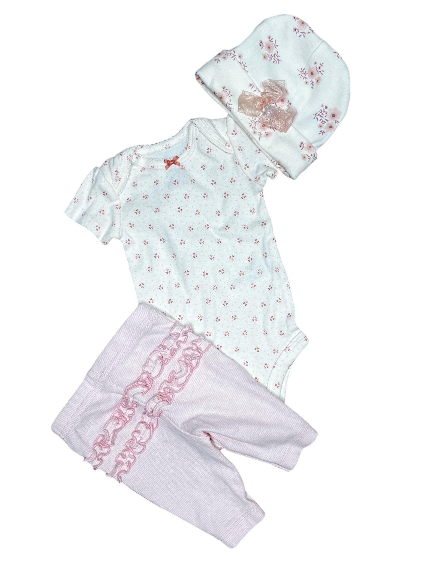 Carters Newborn Floral Ruffle 3pc Set (nb)